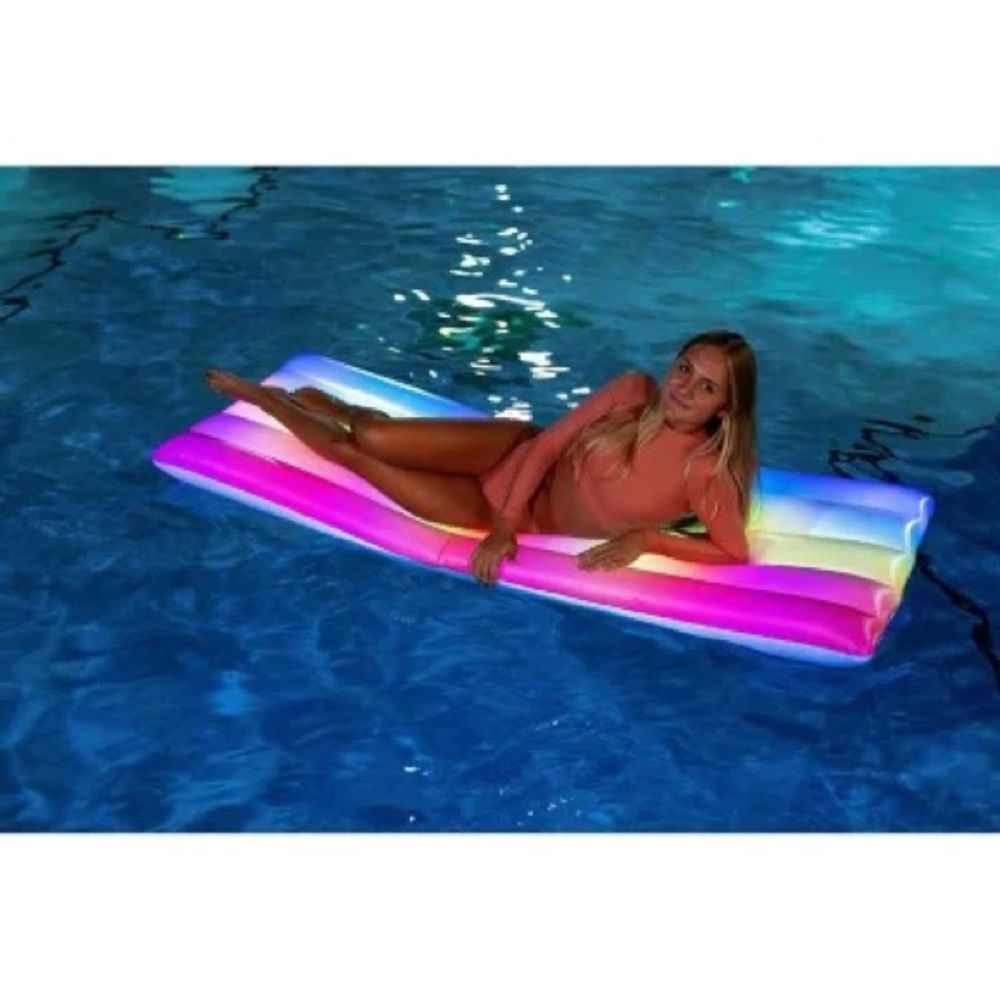 New In Box Illuminated Light Up 74 Inch Pool Raft Pool Float 3 Light Mode - Picture 4 of 8